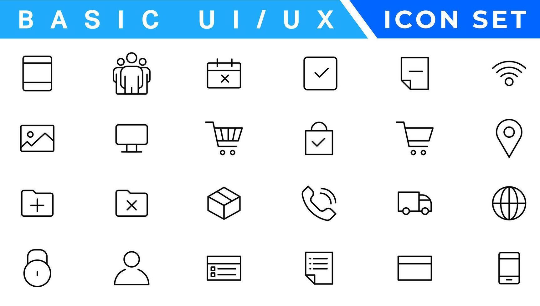 ux ui Icons bundle. Linear dot style Icons. Vector illustration