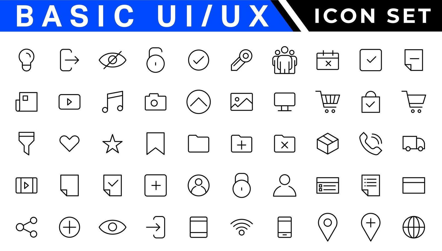 ux ui íconos manojo. lineal punto estilo iconos vector ilustración