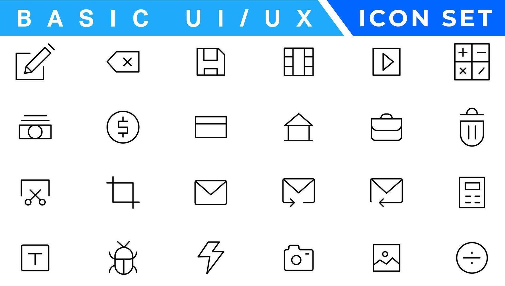 ui y ux icono colocar, usuario interfaz icono conjunto recopilación. vector