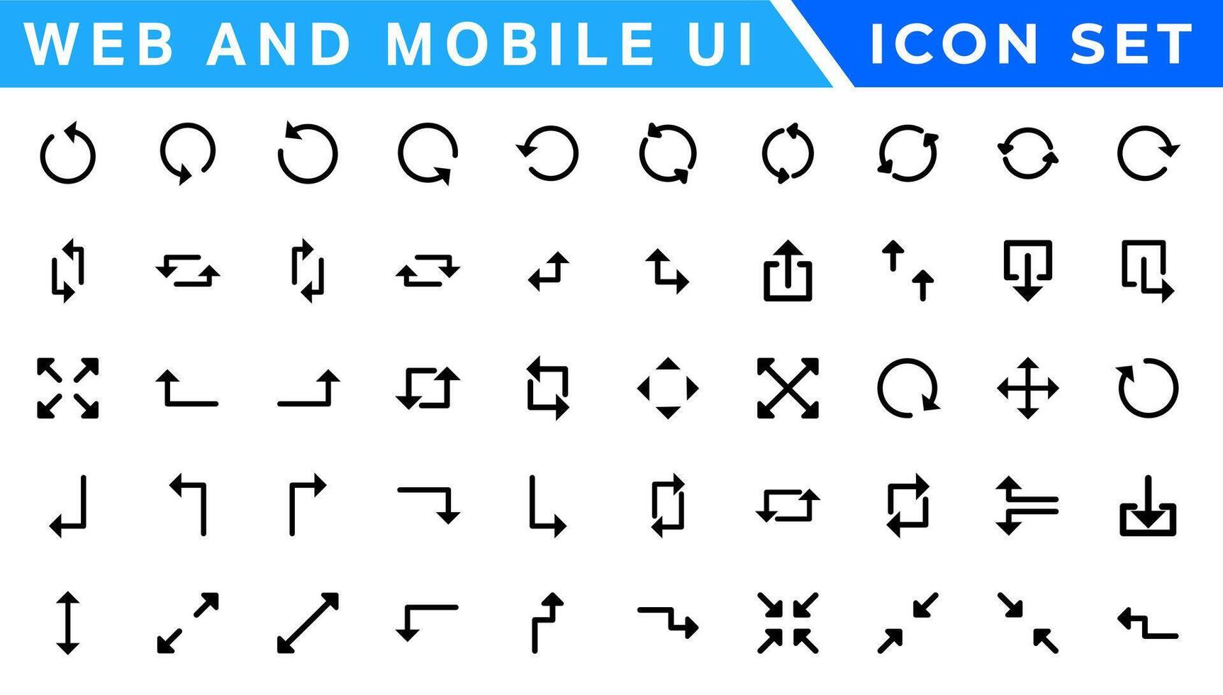 UI icons set. Vector. For mobile, web, social media, business. User interface elements for mobile app. Simple modern design. vector