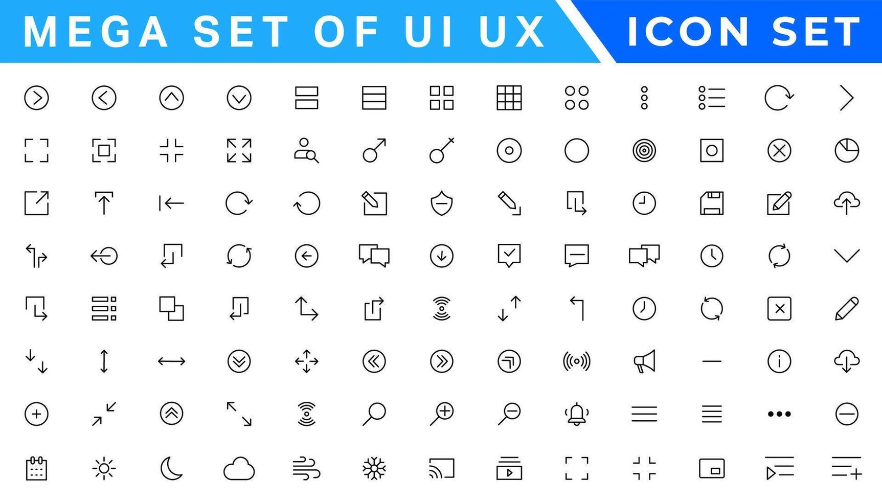 mega conjunto de ui ux icono colocar, usuario interfaz conjunto de iconos colección vector