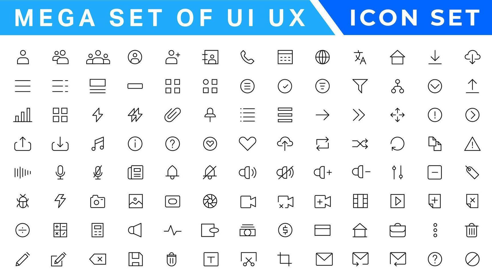 mega conjunto de ui ux icono colocar, usuario interfaz conjunto de iconos colección vector