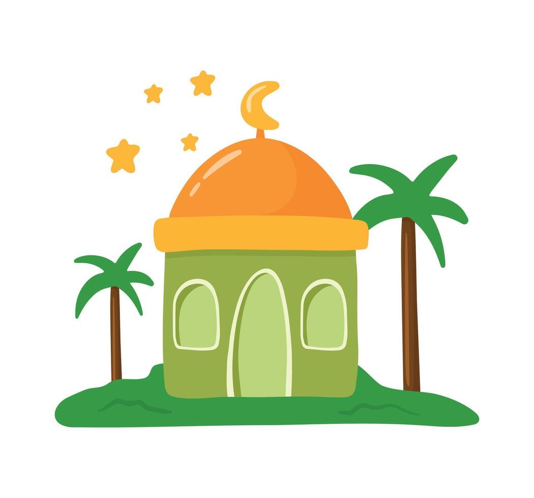 mezquita linda dibujos animados vector ilustración para Ramadán y eid