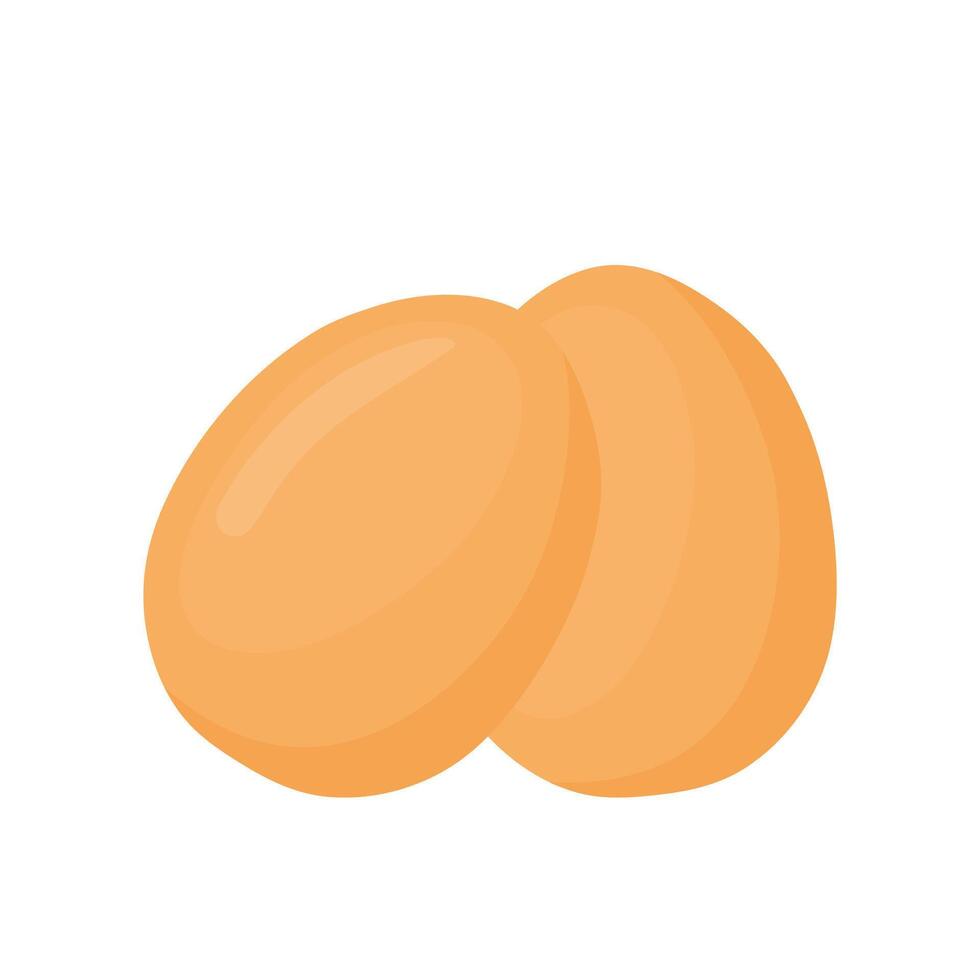Fresh Chicken Eggs in Flat Vector Illustration