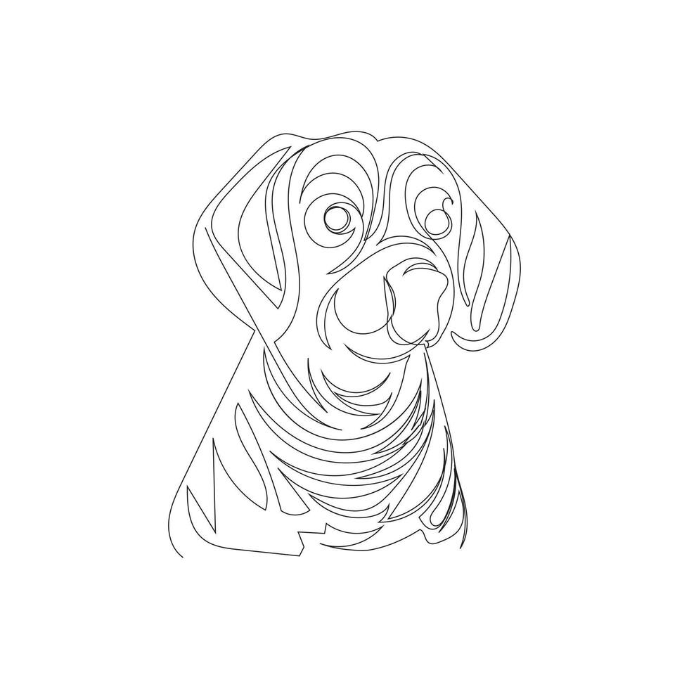 dog one line art logo design icon vector