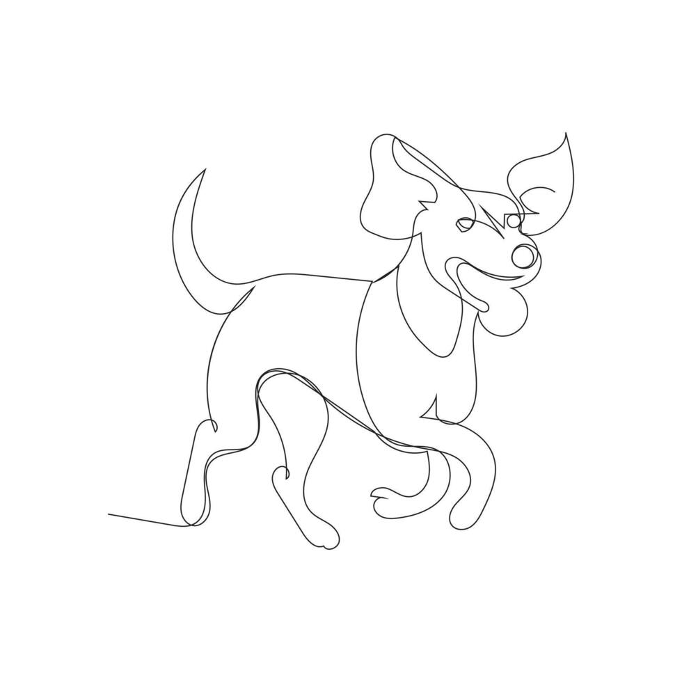 dog one line art logo design icon vector