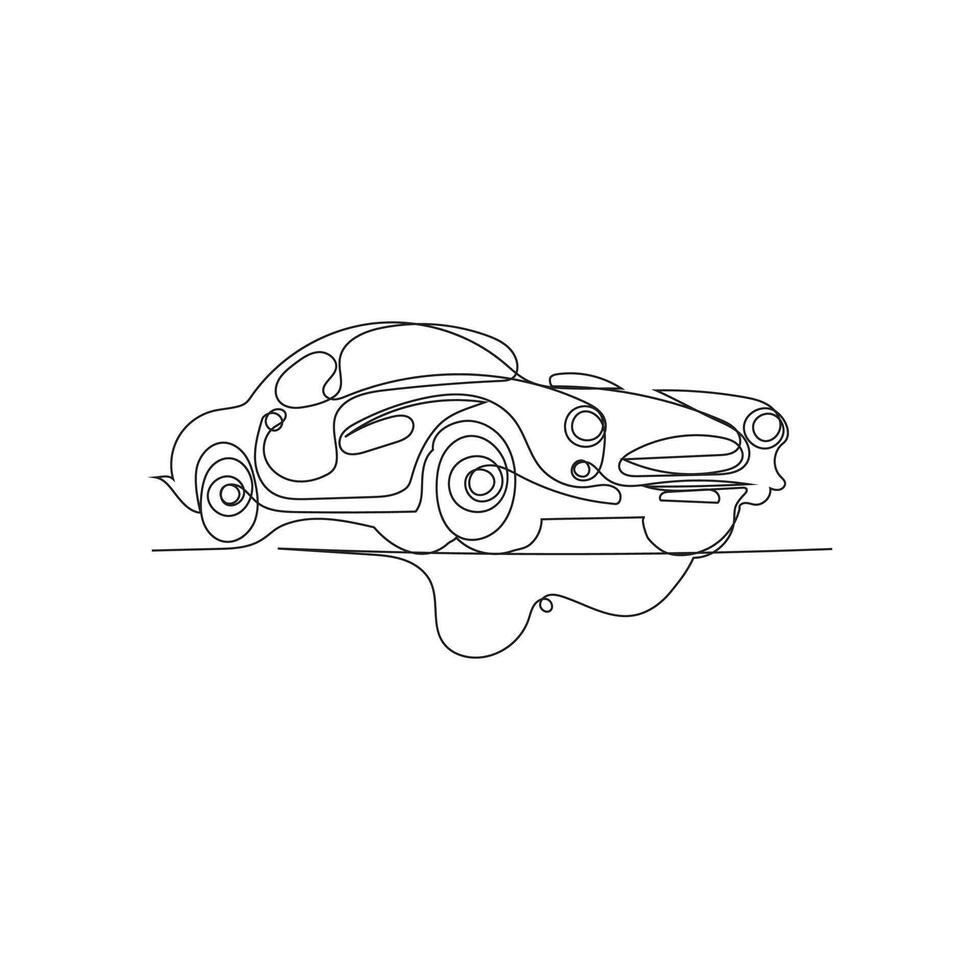coche uno línea Arte vector diseño