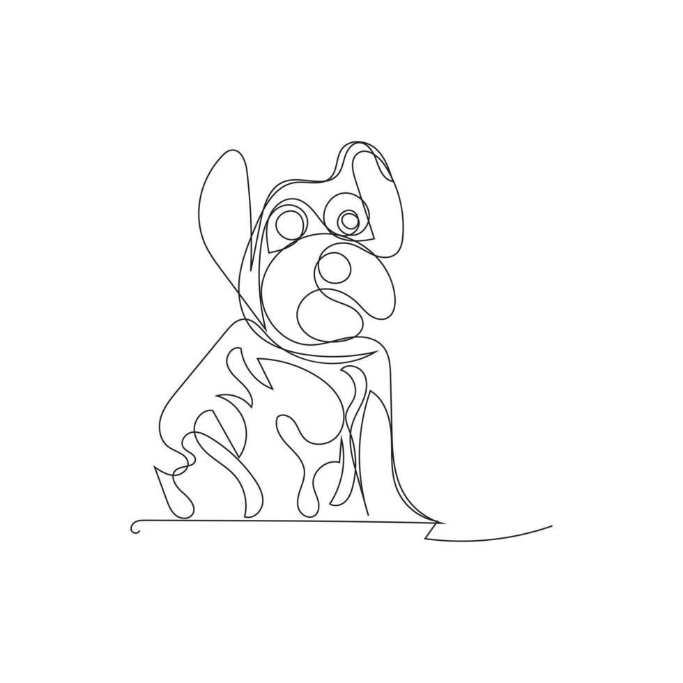 dog one line art logo design icon vector