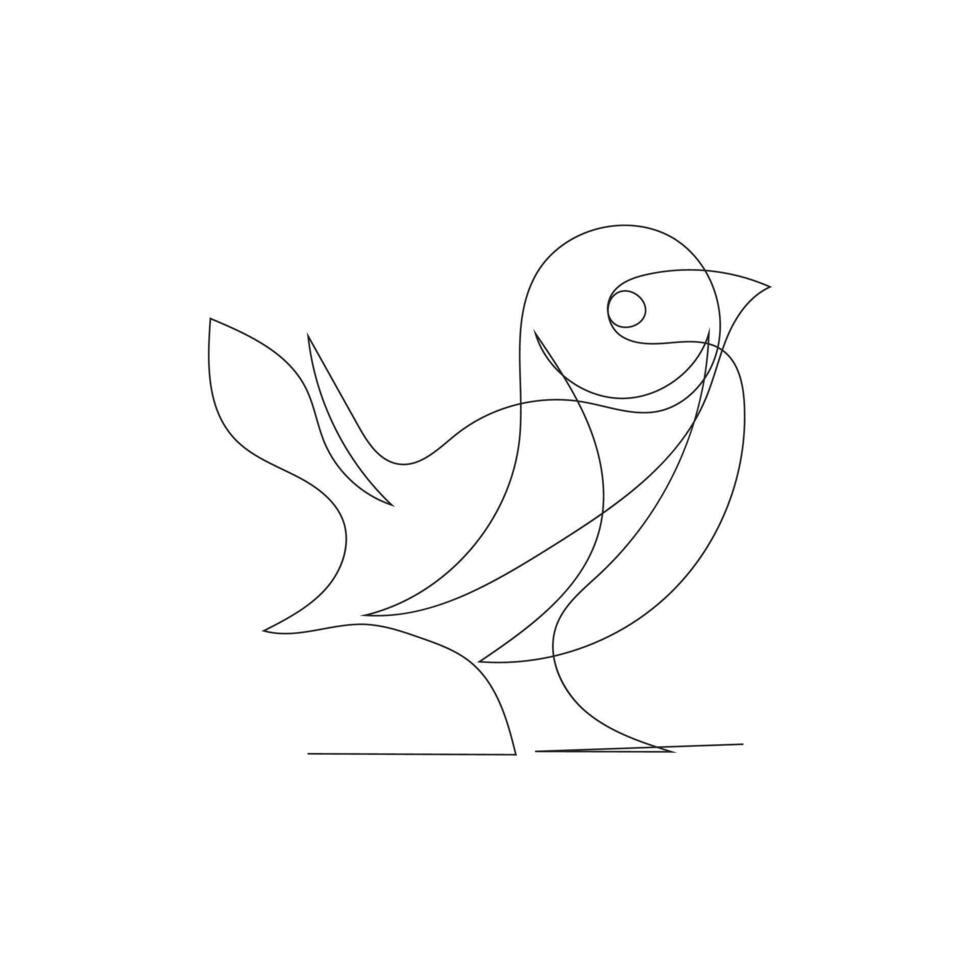 bird one line art logo design vector