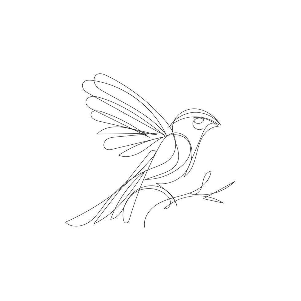 pájaro uno línea Arte logo diseño vector
