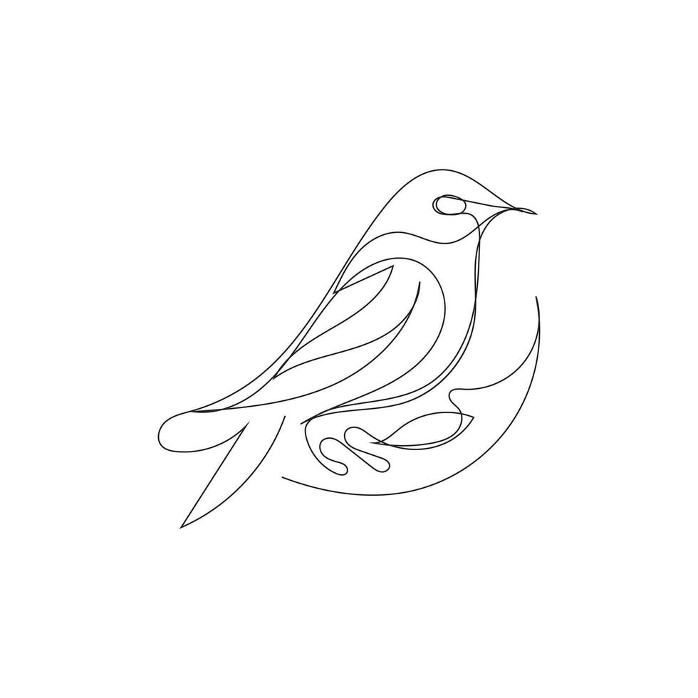 bird one line art logo design vector