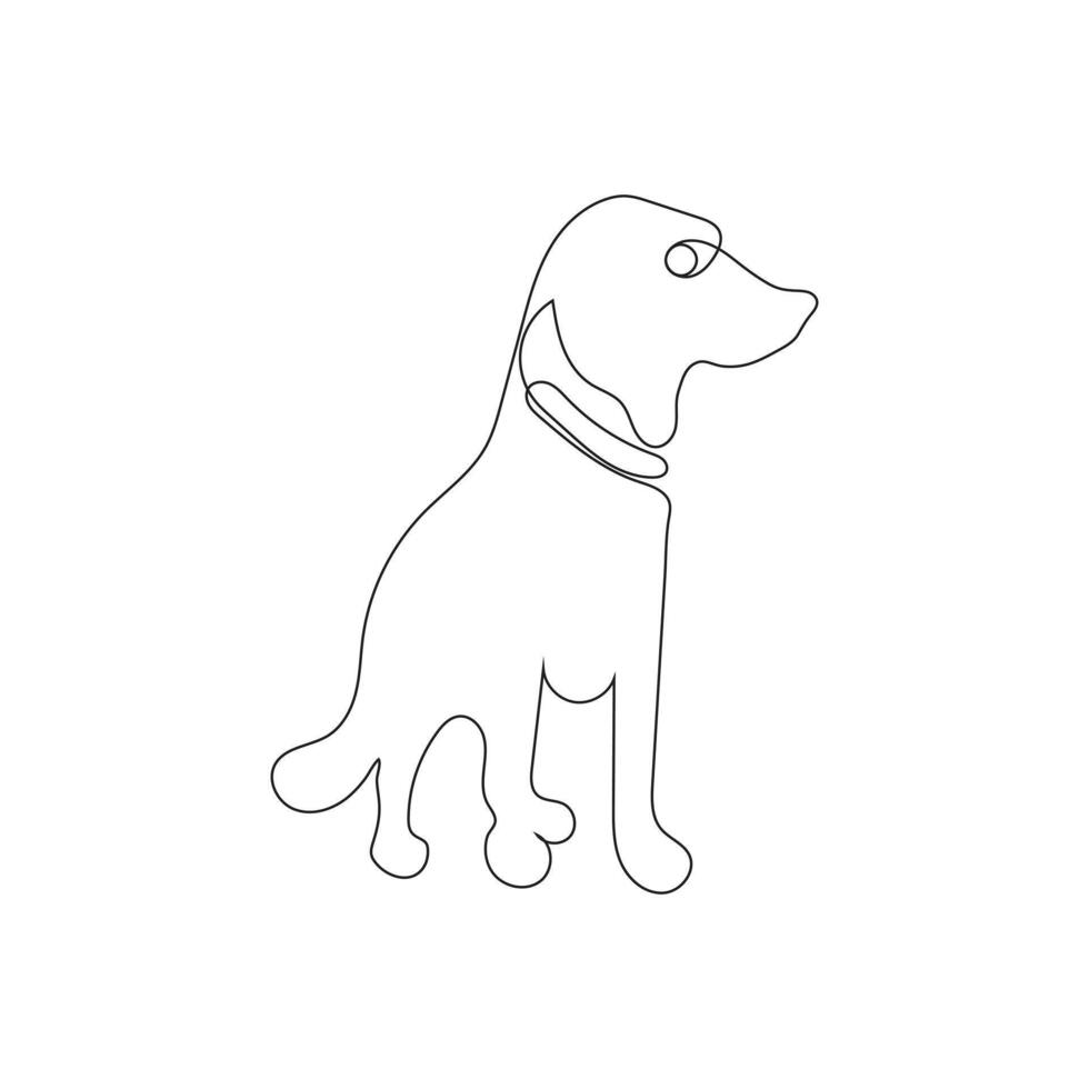 dog one line art logo design icon vector