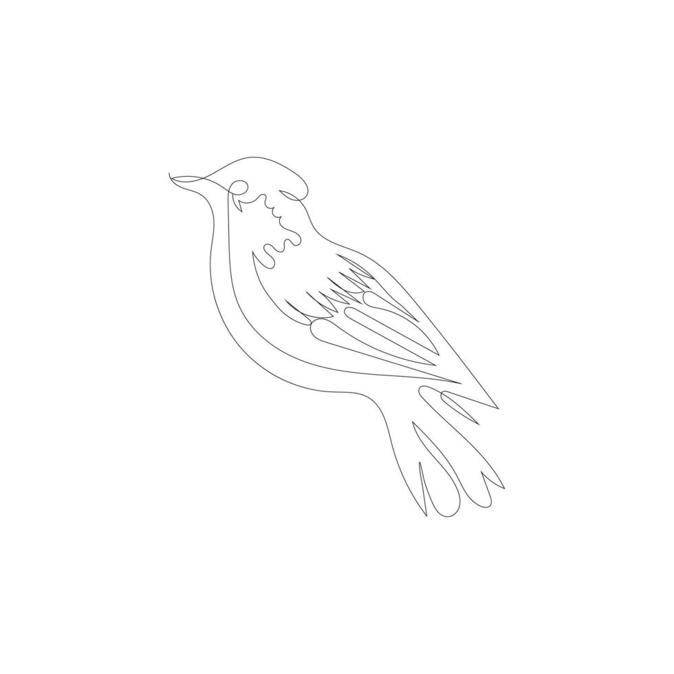 bird one line art logo design vector