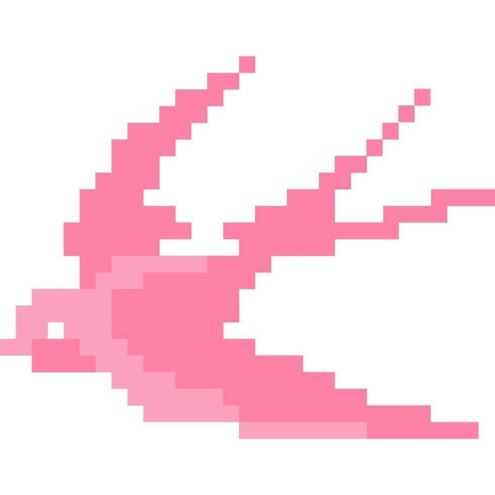 pájaro dibujos animados icono en píxel estilo vector