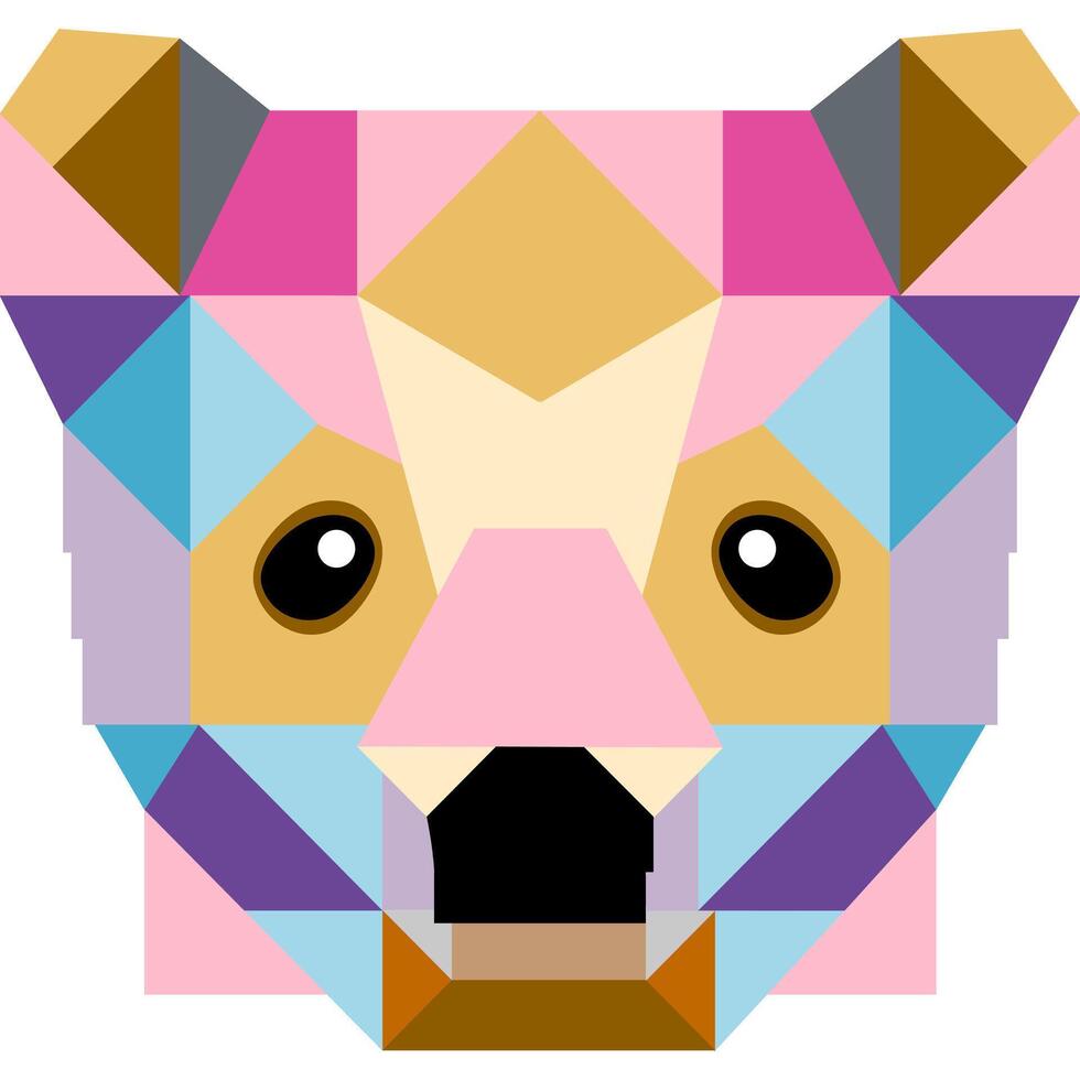 Bear cartoon icon in pixel style vector