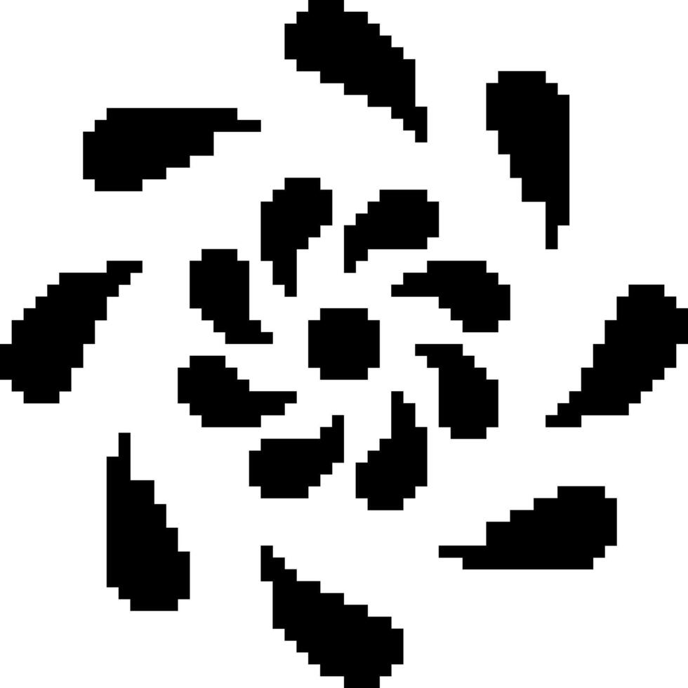 Flower cartoon icon in pixel style vector