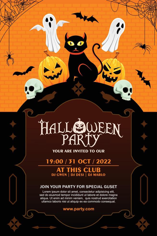 Halloween spooky cartoon illustration. Halloween Graphic design vector