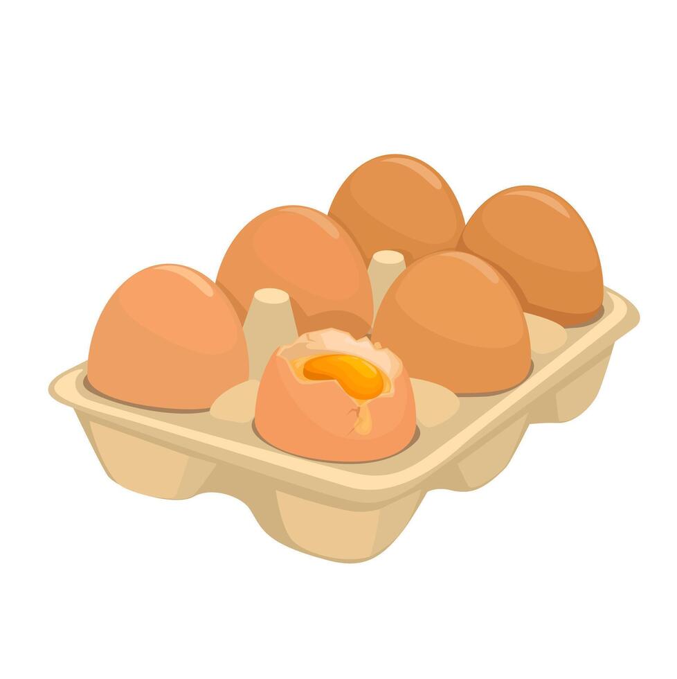 huevo en caja dibujos animados ilustración vector
