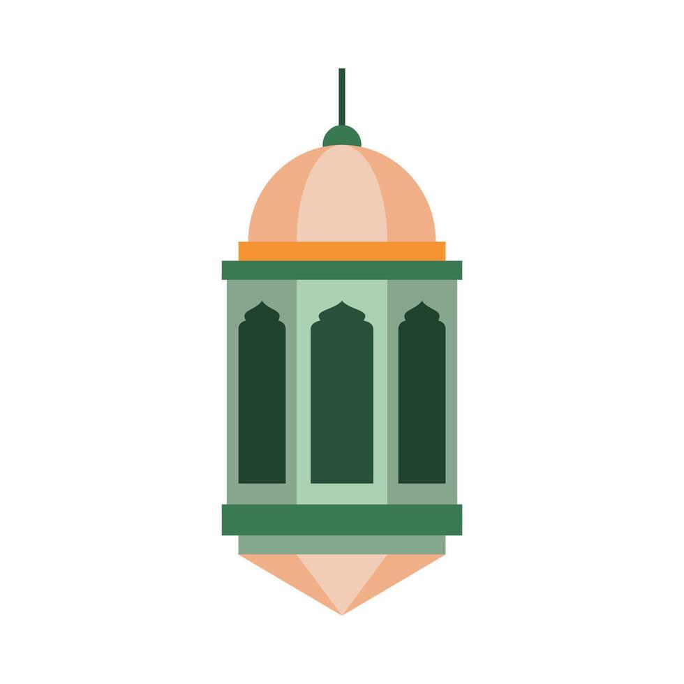 Ramadan lamp flat colorful style. Old east holiday lamp vector illustration.