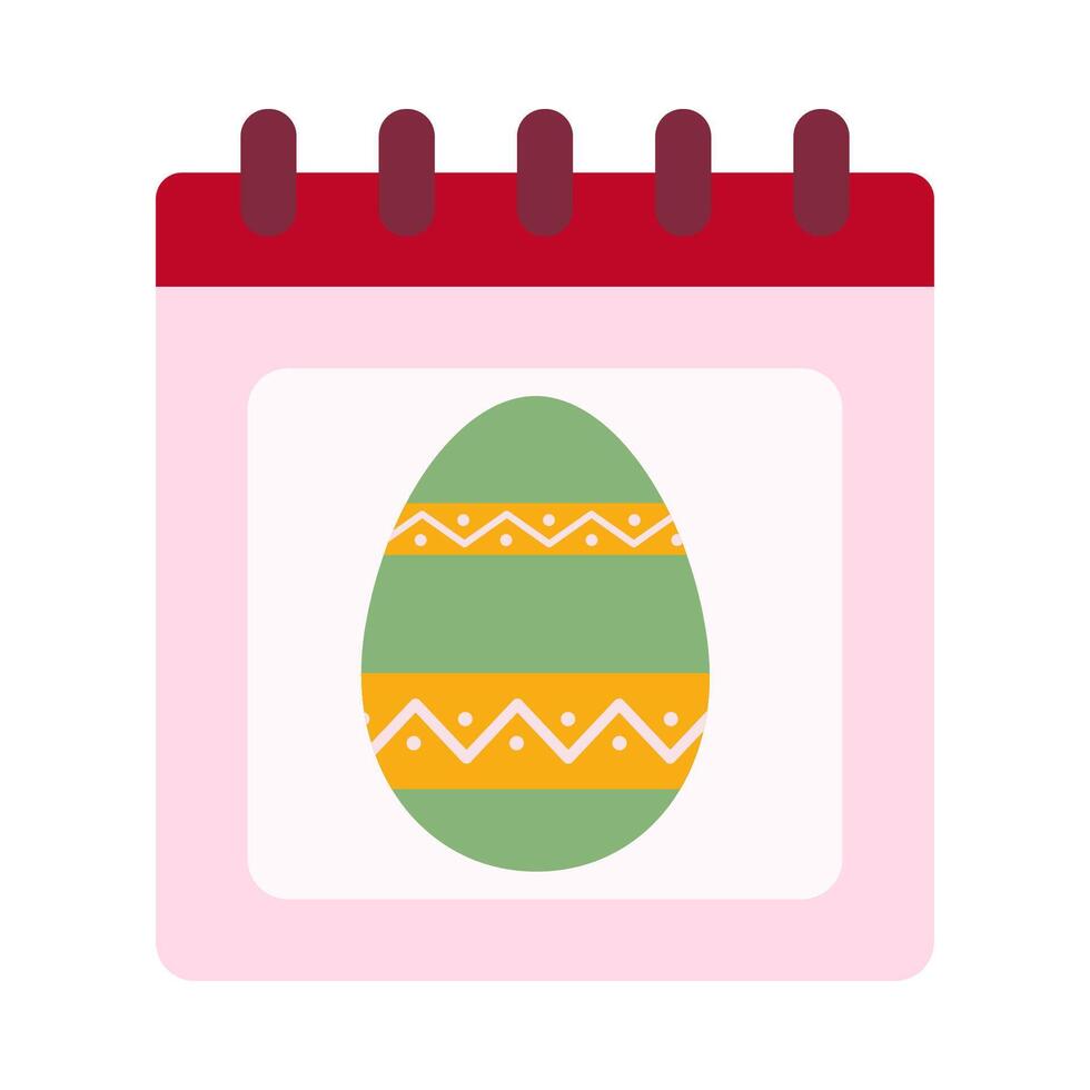 Easter eggs with bunny ears flat cartoon, calendar. vector