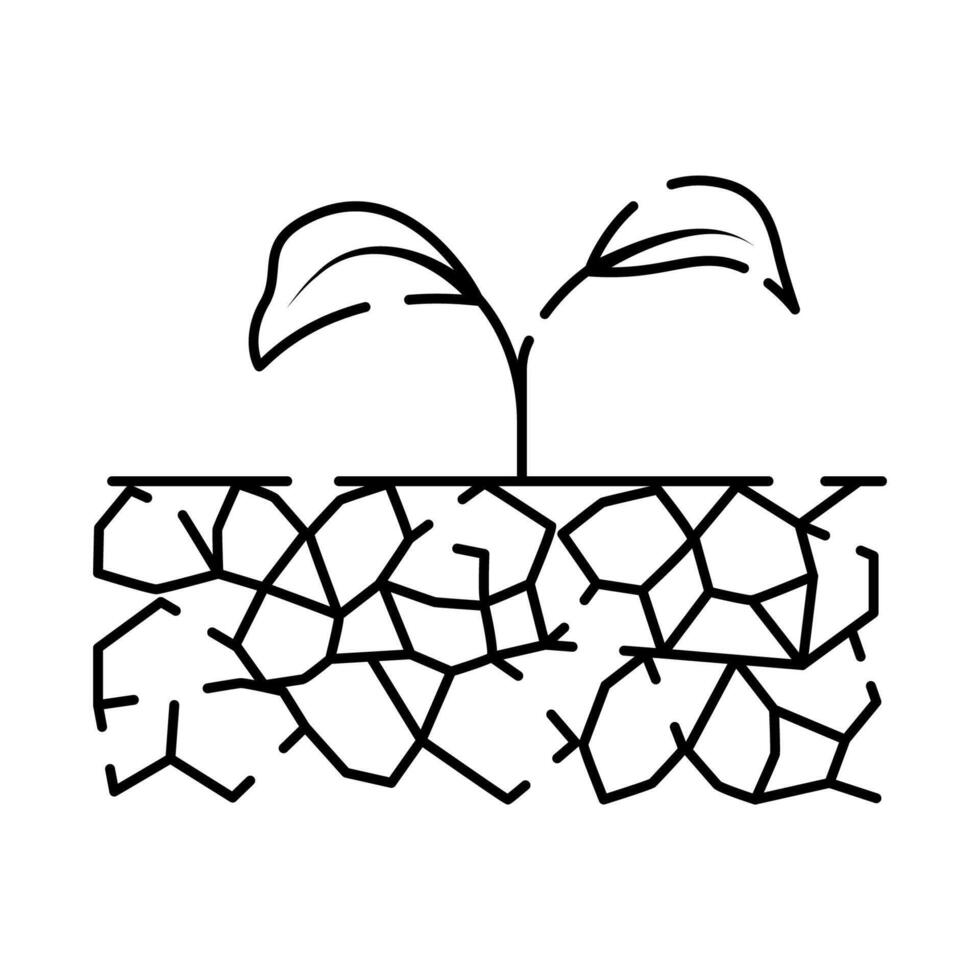 Soil line icon. Simple Plants Related Vector Line Icon. Contains such Icons as Leaf on Hand and Growing Conditions. Seeds and irrigation. Spring.