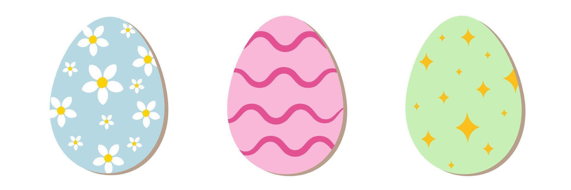 vistoso aislado Pascua de Resurrección huevos, vector colocar. sencillo plano Pascua de Resurrección huevos.