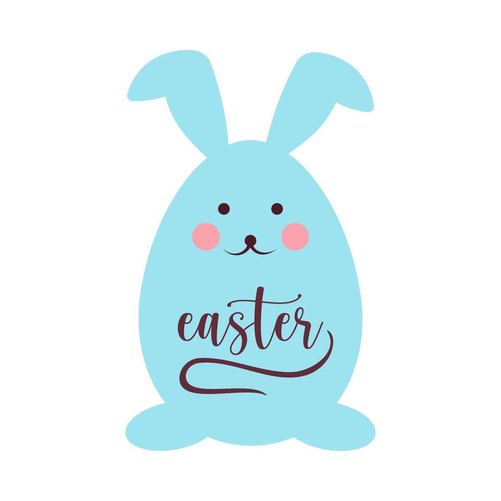 Easter bunny flat cartoon vector. vector