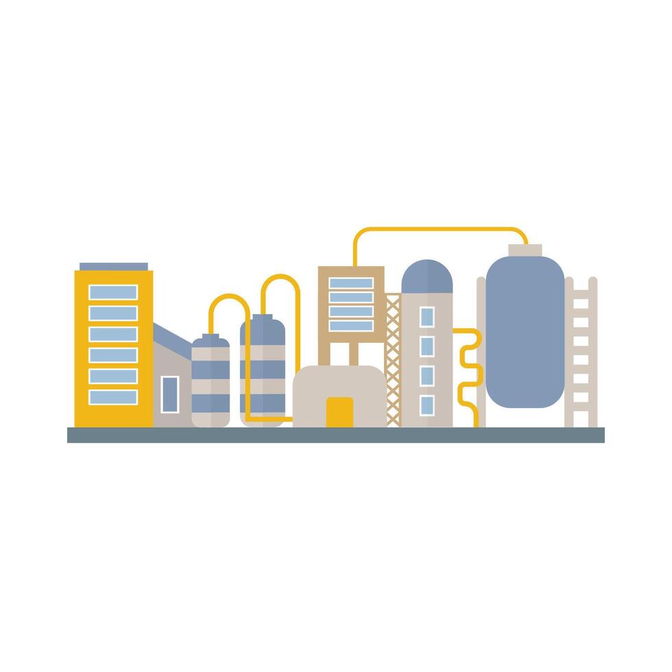 fábrica edificio, poder electricidad, industria fabricación edificios plano icono aislado vector ilustración.