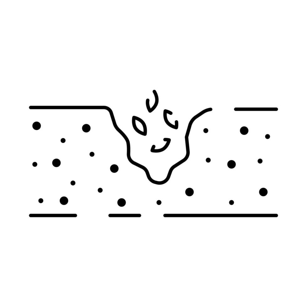 Soil line icon. Simple Plants Related Vector Line Icon. Contains such Icons as Leaf on Hand and Growing Conditions. Seeds and irrigation. Spring.