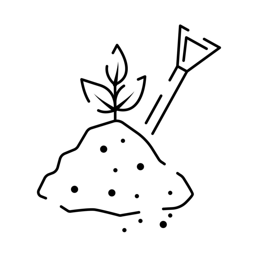 Soil line icon. Simple Plants Related Vector Line Icon. Contains such Icons as Leaf on Hand and Growing Conditions. Seeds and irrigation. Spring.
