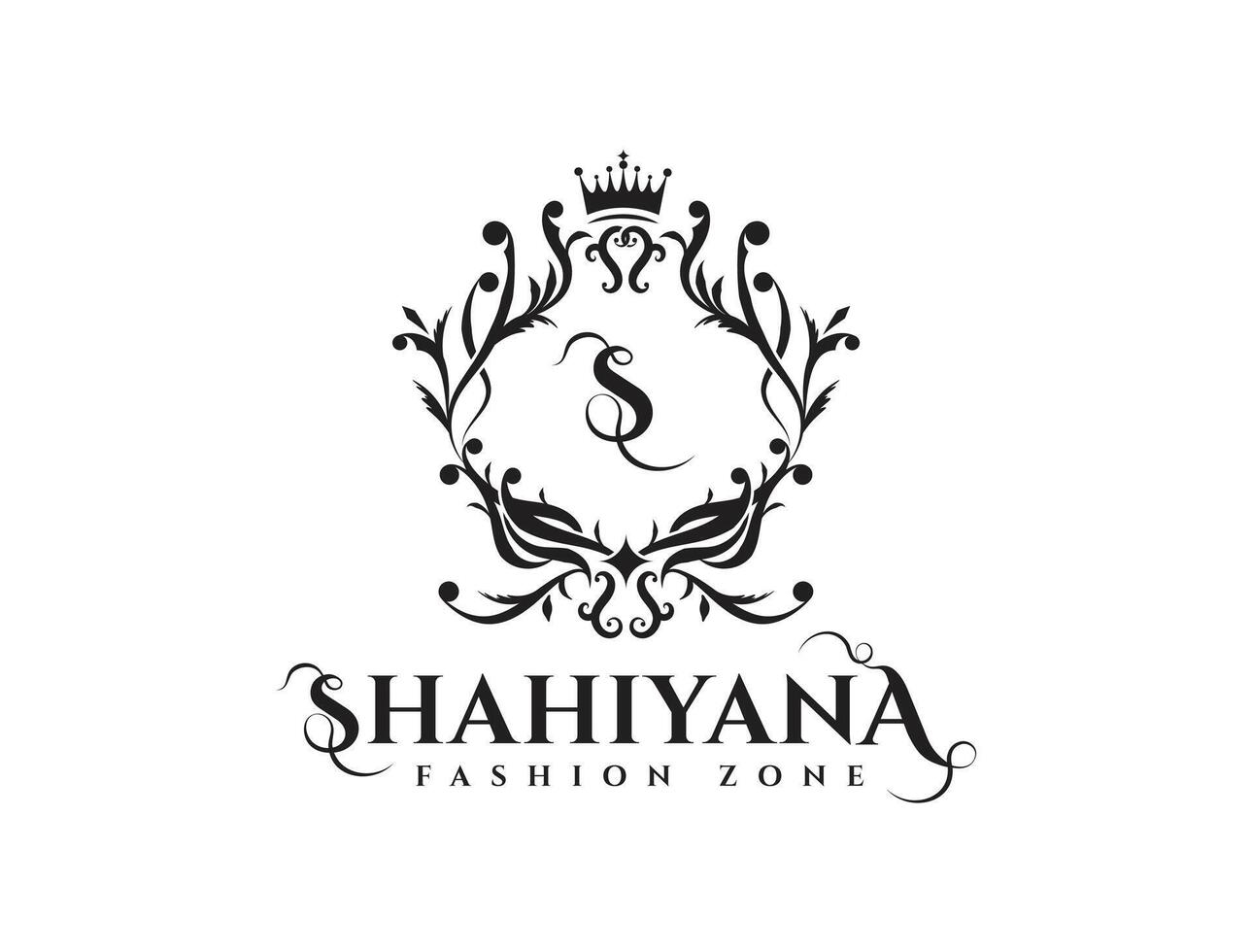 Luxury Ornament Badge Logo for Wedding Invitation vector