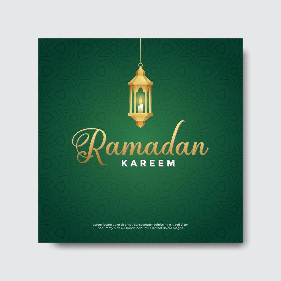 Ramadan Kareem Greetings Social Media Banner Post Design Template vector