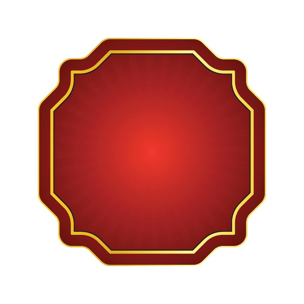 rojo dorado lujo islámico Insignia forma bandera etiqueta vector