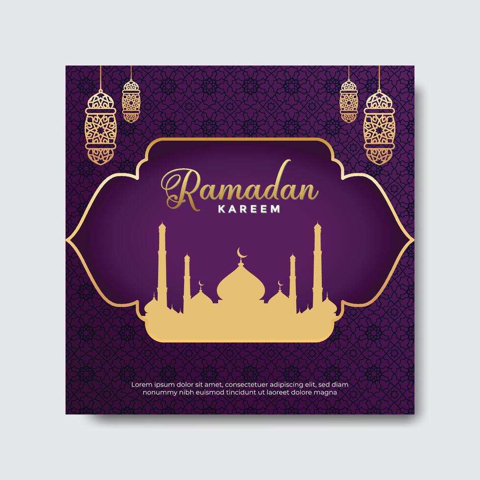 Ramadán kareem saludos social medios de comunicación bandera enviar diseño modelo vector