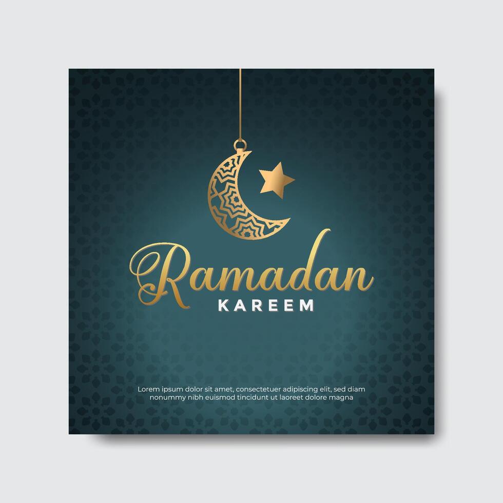 Ramadan Kareem Greetings Social Media Banner Post Design Template vector