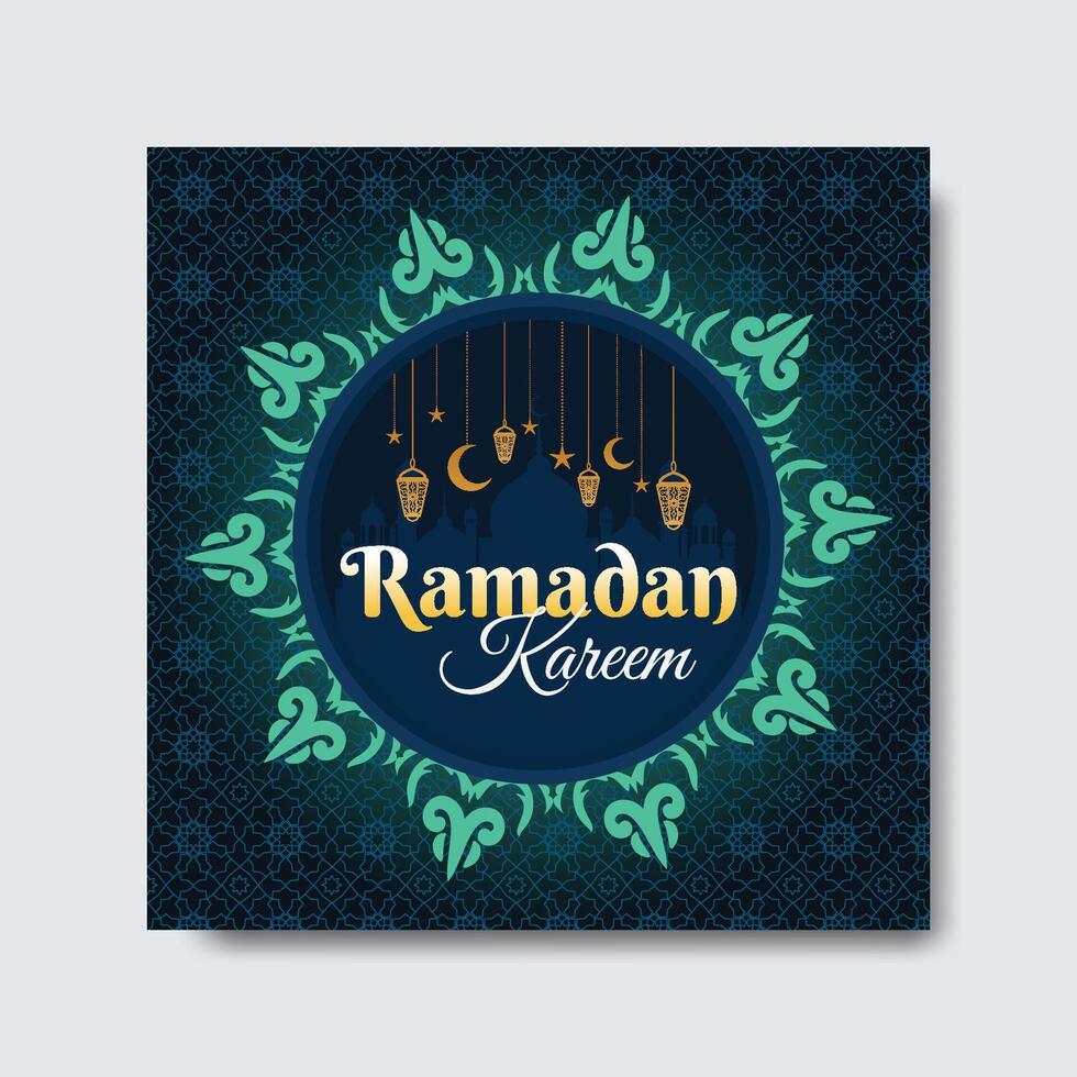 Ramadán kareem saludos social medios de comunicación bandera enviar diseño modelo vector
