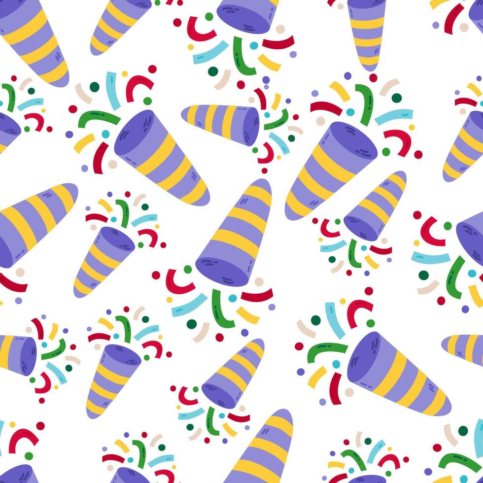 Carnival Party. Confetti and Party beanie  Icon Outline Vector Design on White Background.