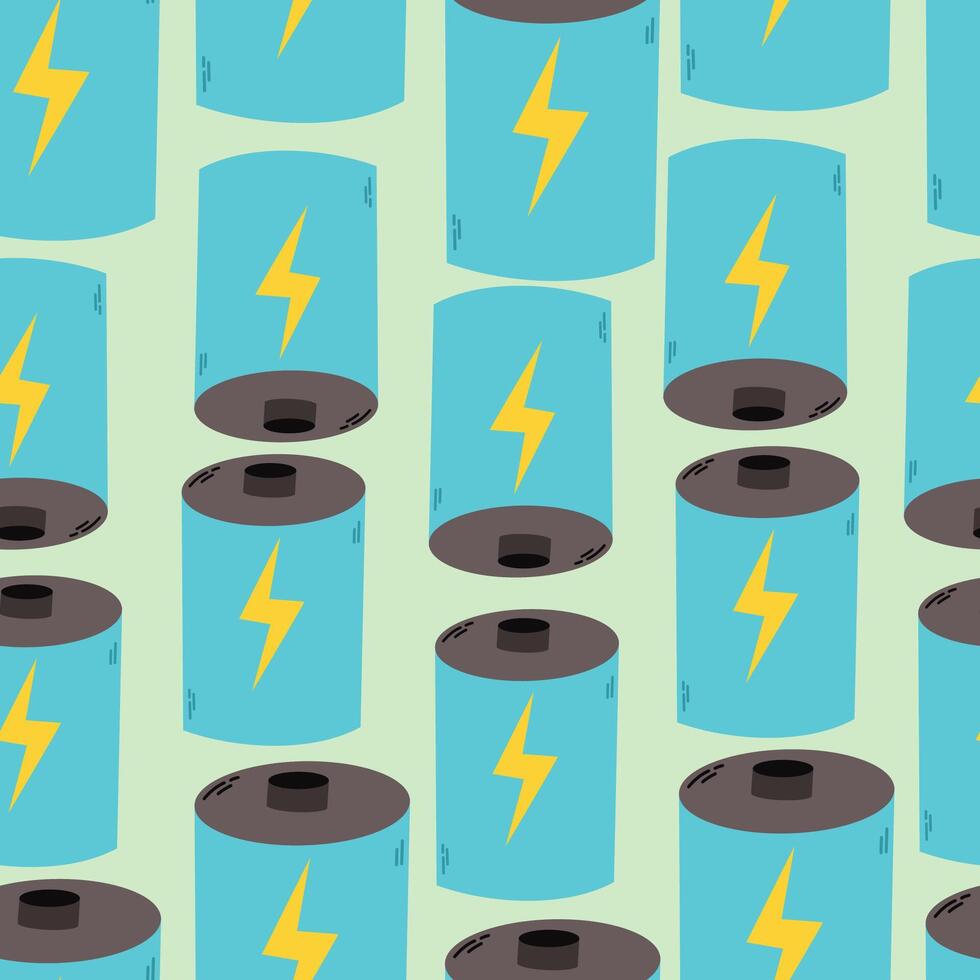 Health and energy level. Pattern retro Batteries vector