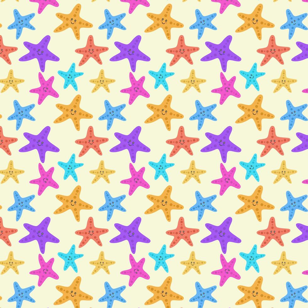 modelo multicolor estrella de mar aislado en un ligero antecedentes. linda kawaii verano diseño vector