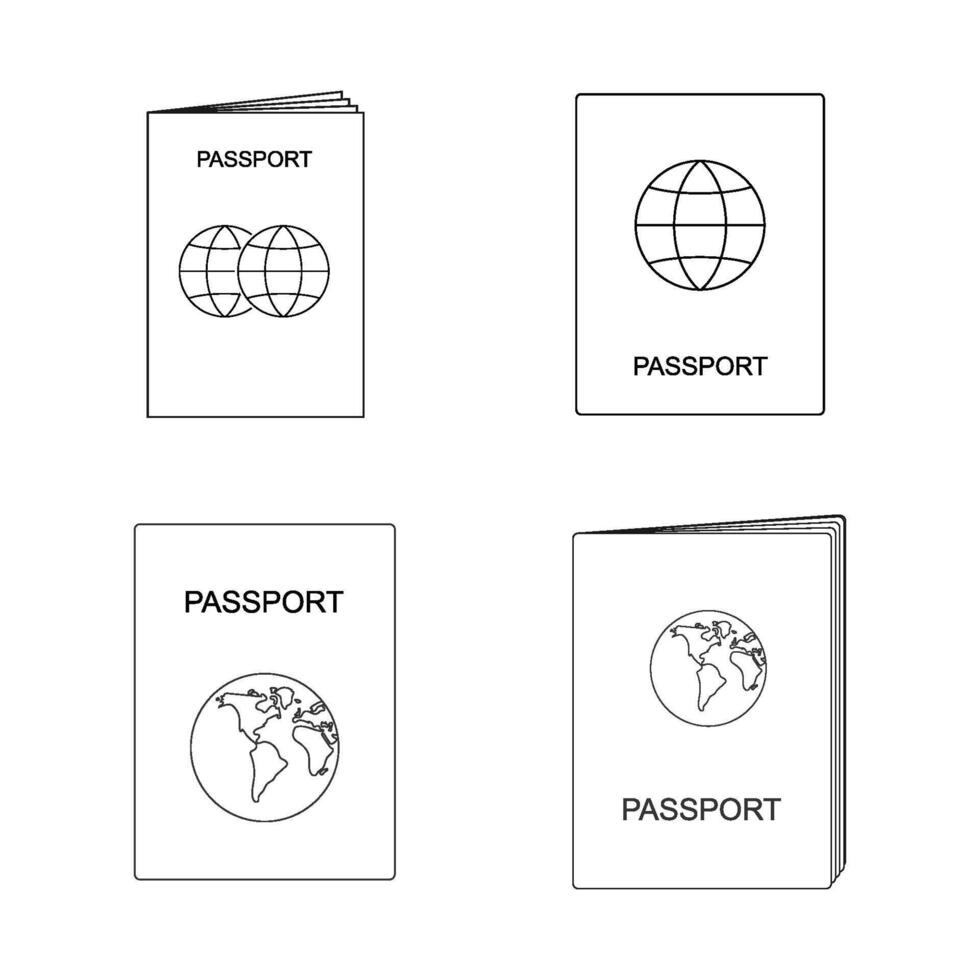 vector icono de pasaporte