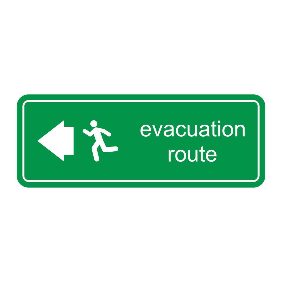 evacuación ruta dirección icono vector