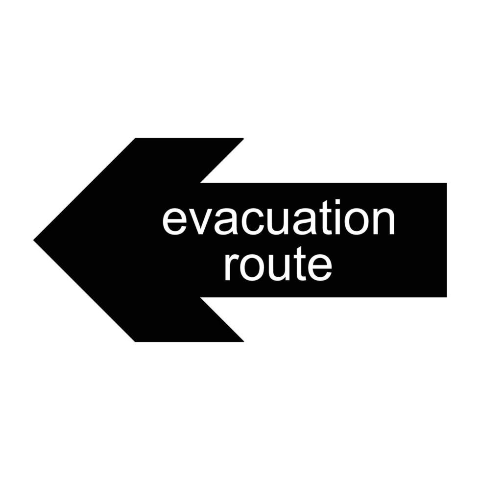 evacuation route direction icon vector