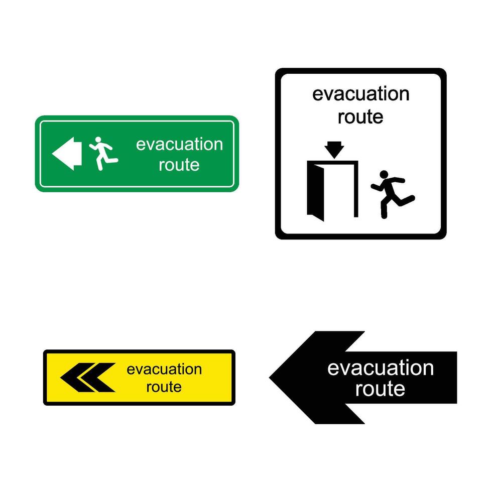 evacuación ruta dirección icono vector