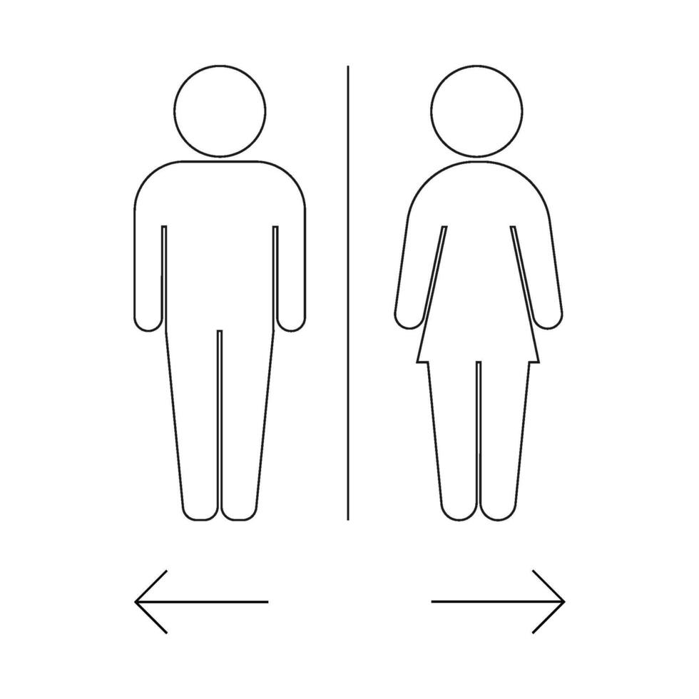 men's and women's toilet icon vector