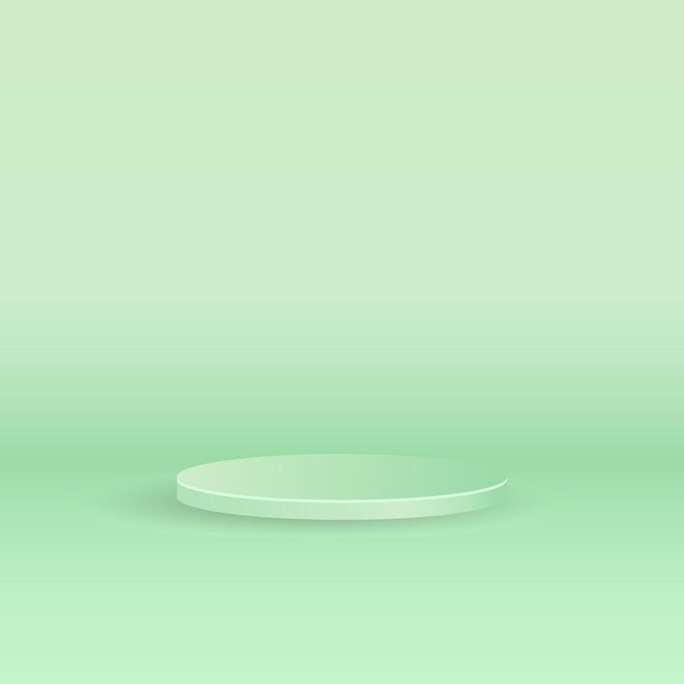 podium circle with green background vector