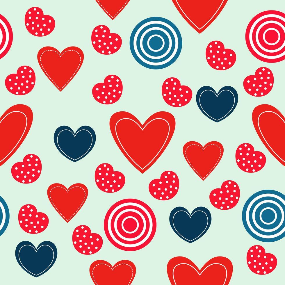 pattern seamless love shape with white, red, color good for wallpaper, valentine's day, textile, print. eps 10 vector