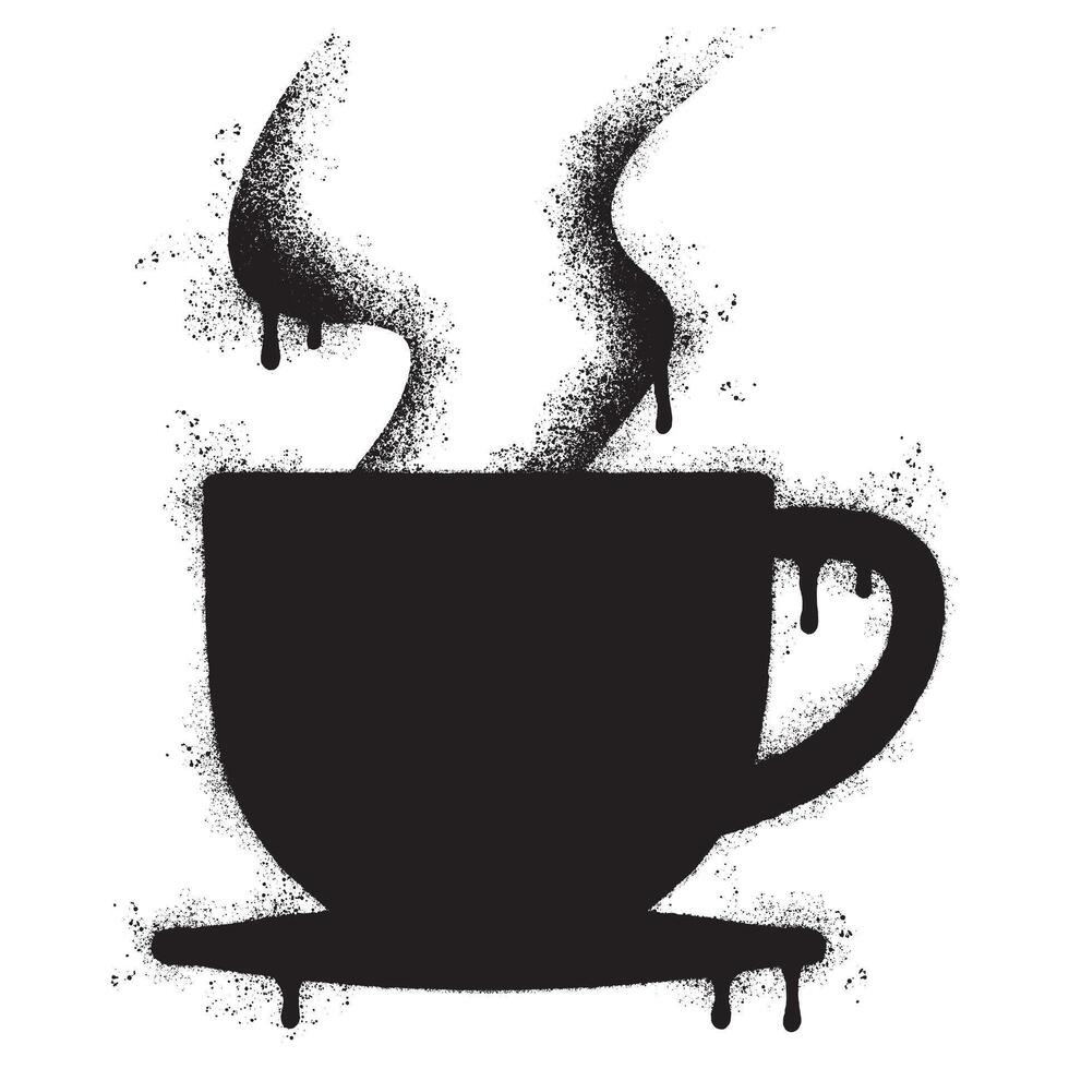 Spray Painted Graffiti Coffee cup icon Word Sprayed isolated with a white background. vector