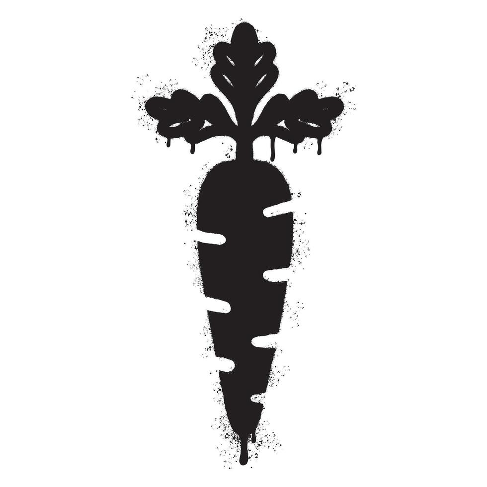 Spray Painted Graffiti carrot icon Sprayed isolated with a white background. vector