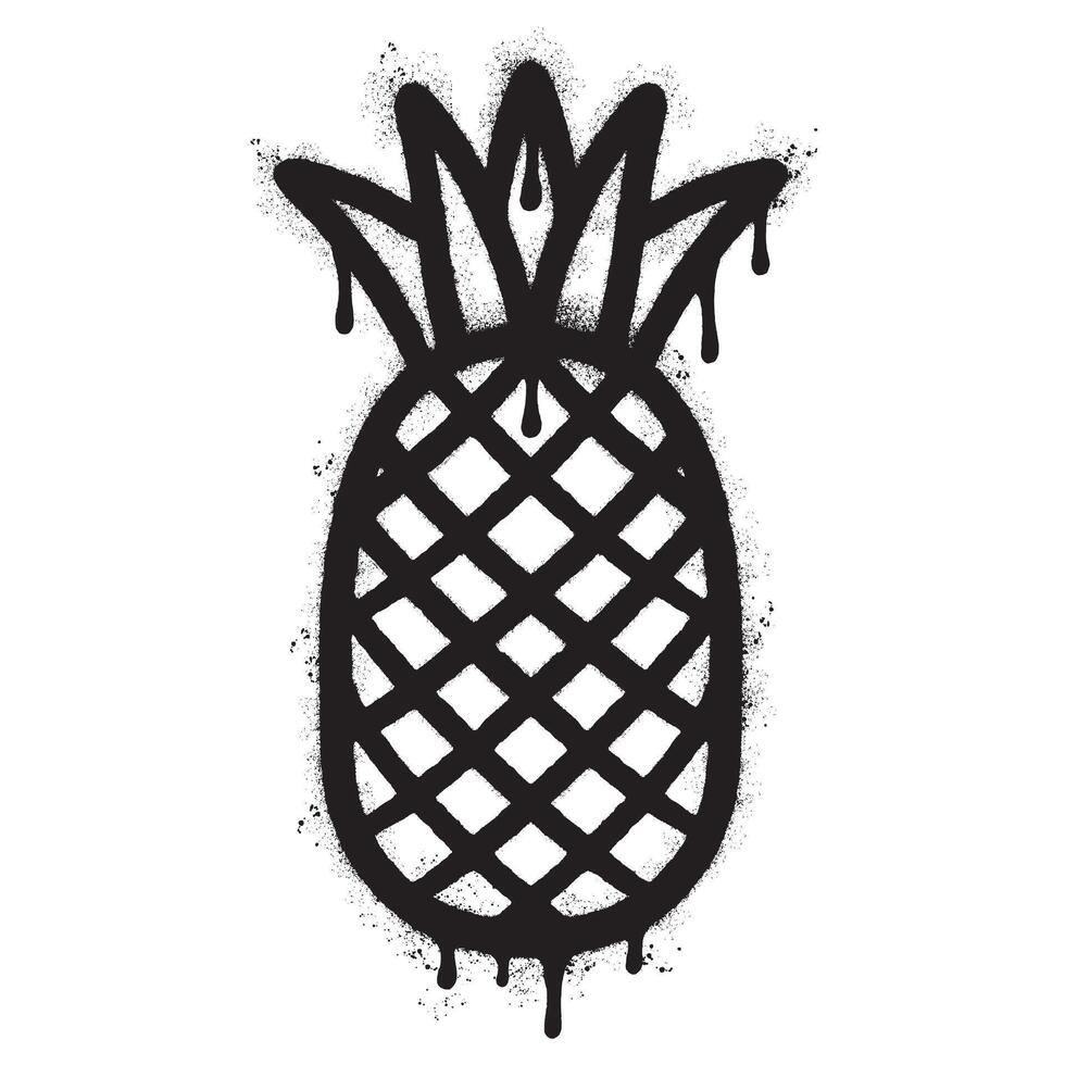 Spray Painted pineapple icon Sprayed isolated with a white background. vector