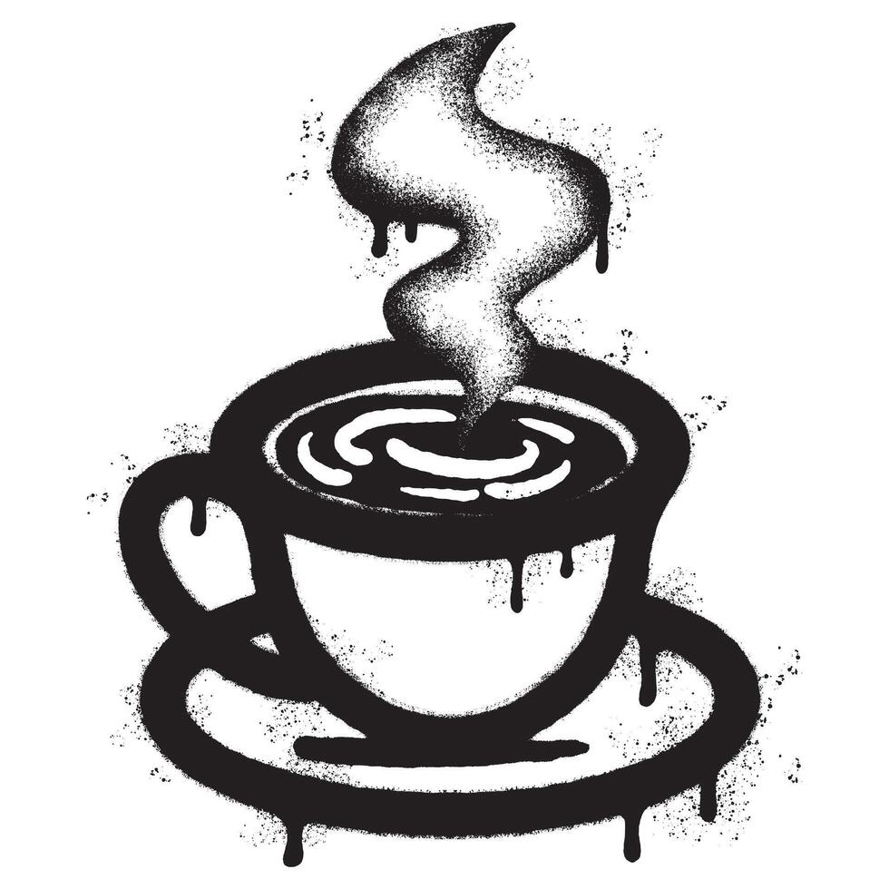 Spray Painted Graffiti Coffee cup icon Word Sprayed isolated with a white background. vector